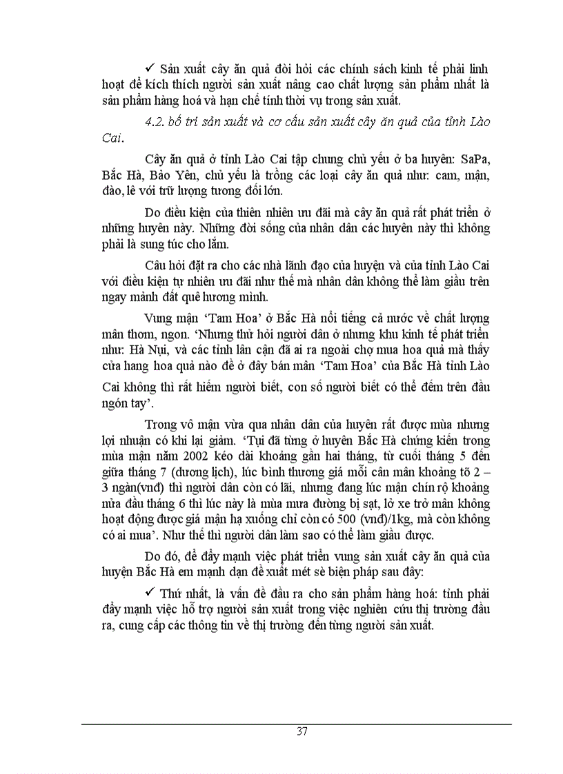 image for page Những vấn đề về định hướng chuyển dịch cơ cấu cây trồng theo hướng sản xuất hàng hoá của tỉnh Lào Cai trong một số năm tớ