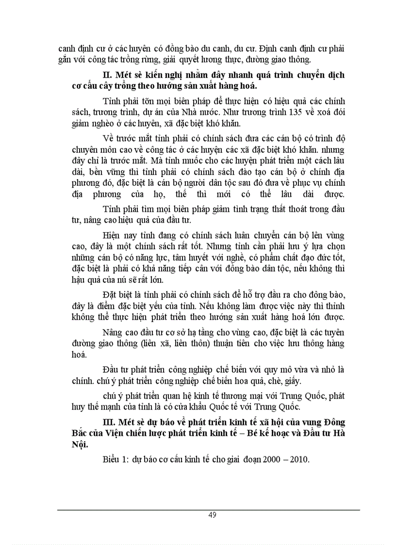 image for page Những vấn đề về định hướng chuyển dịch cơ cấu cây trồng theo hướng sản xuất hàng hoá của tỉnh Lào Cai trong một số năm tớ
