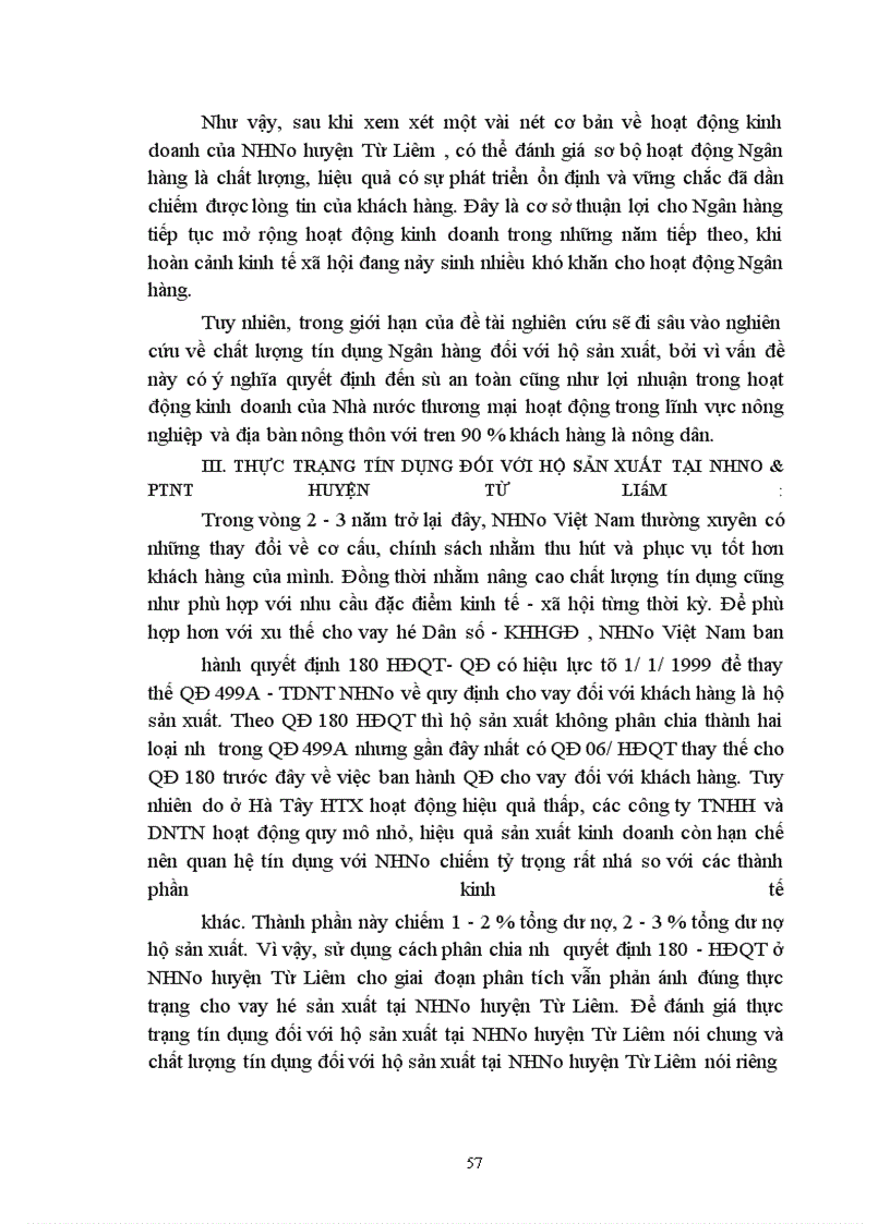 image for page Giải pháp nâng cao chất lượng tín dụng nhằm góp phần phát triển kinh tế hộ sản xuất tại NHNo & PTNT huyện Từ Liêm