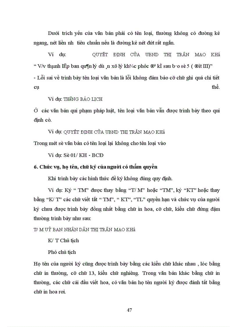 image for page Thực trạng về thể thức và kỹ thuật trình bày văn bản quản lý hành chính nhà nước tại UBND thị trấn Mạo Khê - huyện Đông Triều – tỉnh Quảng Ninh