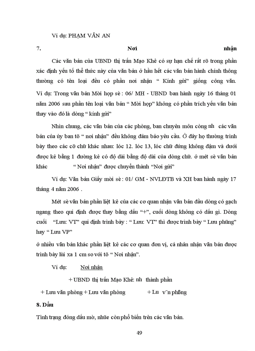 image for page Thực trạng về thể thức và kỹ thuật trình bày văn bản quản lý hành chính nhà nước tại UBND thị trấn Mạo Khê - huyện Đông Triều – tỉnh Quảng Ninh