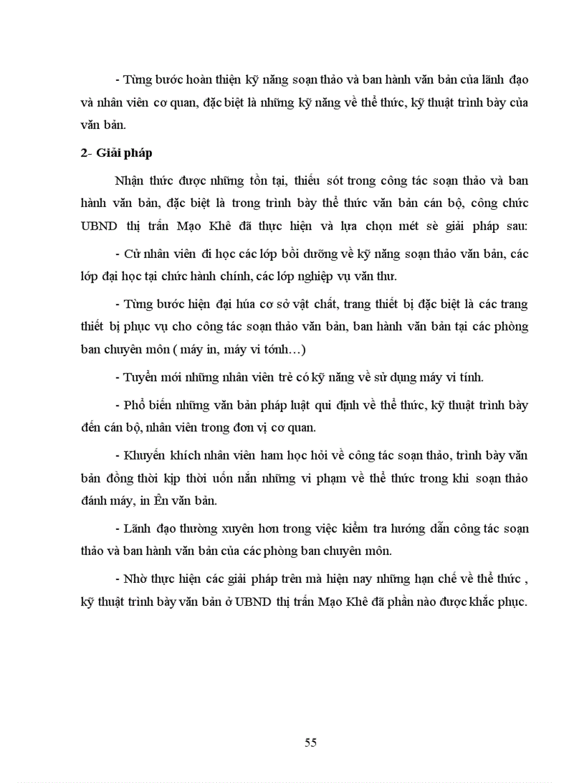 image for page Thực trạng về thể thức và kỹ thuật trình bày văn bản quản lý hành chính nhà nước tại UBND thị trấn Mạo Khê - huyện Đông Triều – tỉnh Quảng Ninh