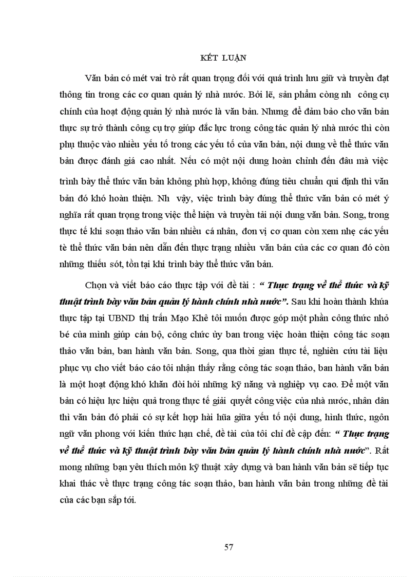 image for page Thực trạng về thể thức và kỹ thuật trình bày văn bản quản lý hành chính nhà nước tại UBND thị trấn Mạo Khê - huyện Đông Triều – tỉnh Quảng Ninh