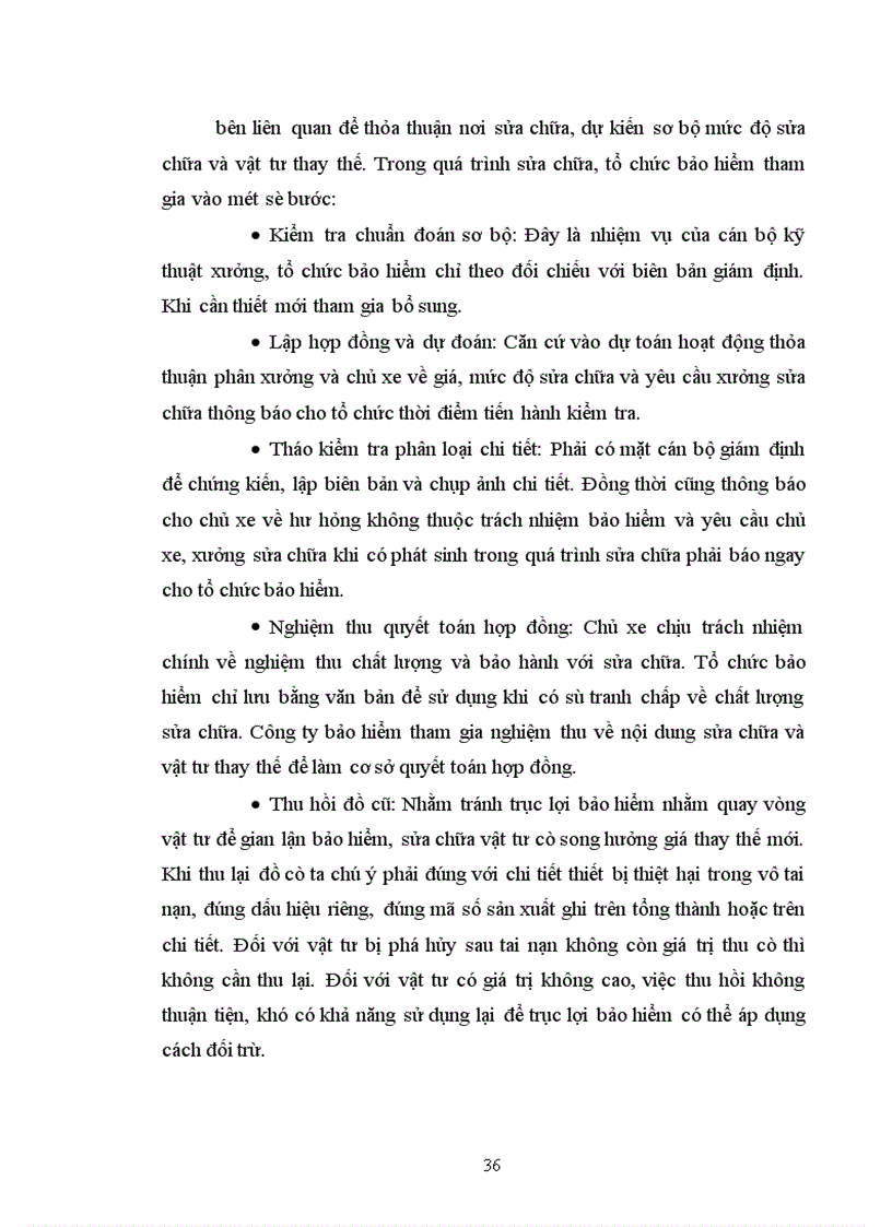 image for page Một số vấn đề về công tác Giám định- Bồi thường nghiệp vụ bảo hiểm vật chất xe cơ giới tại Bảo Việt Hà Nội