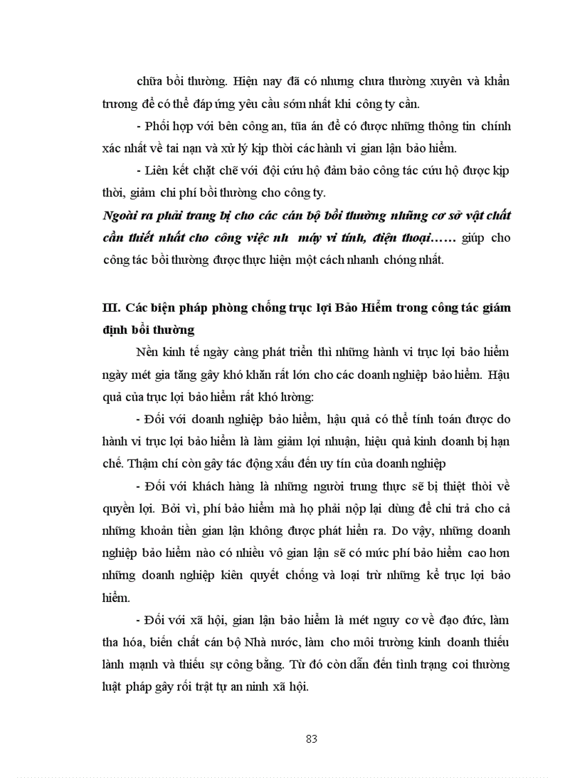 image for page Một số vấn đề về công tác Giám định- Bồi thường nghiệp vụ bảo hiểm vật chất xe cơ giới tại Bảo Việt Hà Nội