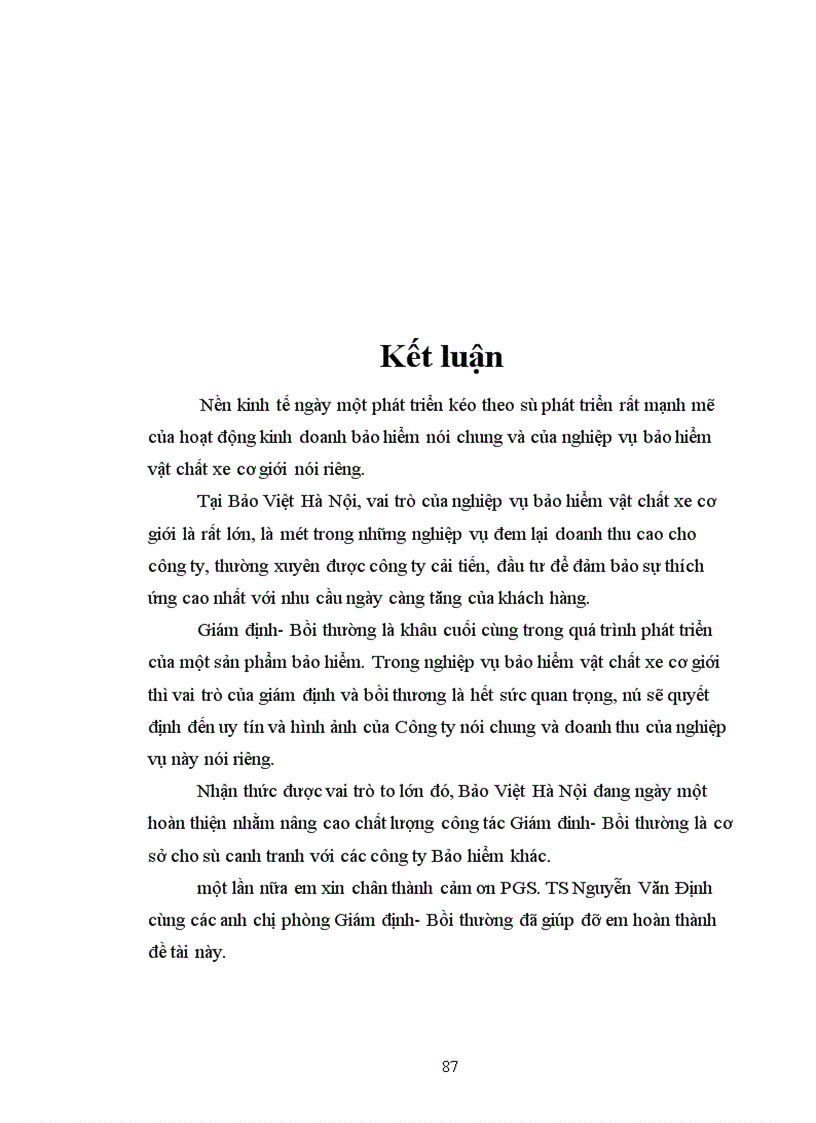 image for page Một số vấn đề về công tác Giám định- Bồi thường nghiệp vụ bảo hiểm vật chất xe cơ giới tại Bảo Việt Hà Nội