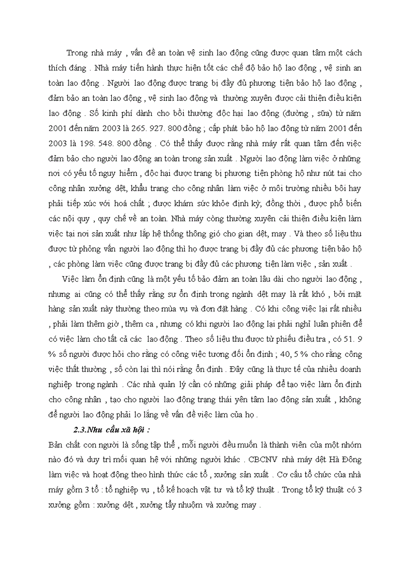 image for page Một vài nét về công tác tạo động lực cho người lao động tại nhà máy dệt Hà Đông