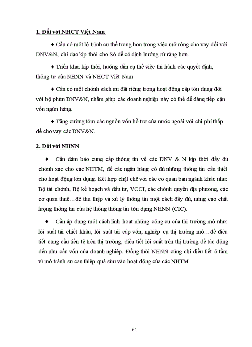 image for page Nâng cao hiệu quả cho vay DNV&N tại Sở giao dịch I - NHCT Việt Nam