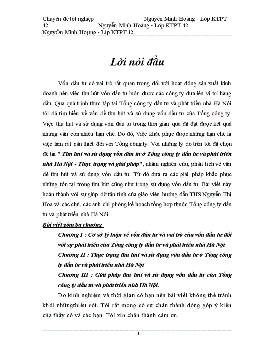 image for page Thu hút và sử dụng vốn đầu tư ở Tổng công ty đầu tư và phát triển nhà Hà Nội -Thực trạng và giải pháp