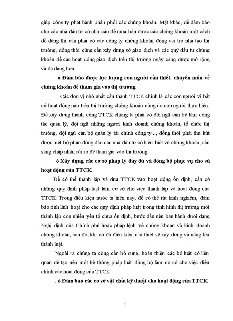 image for page Điều kiện thành lập TTCK và hoạt động của nó ở VN trong thời kỳ non trẻ