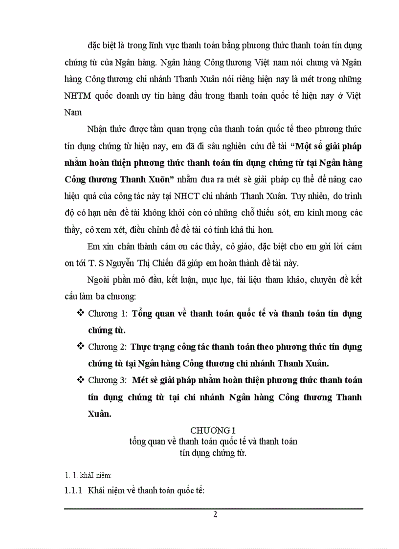 image for page Một số giải pháp nhằm hoàn thiện phương thức thanh toán tín dụng chứng từ tại Ngân hàng Công thương Thanh Xuân