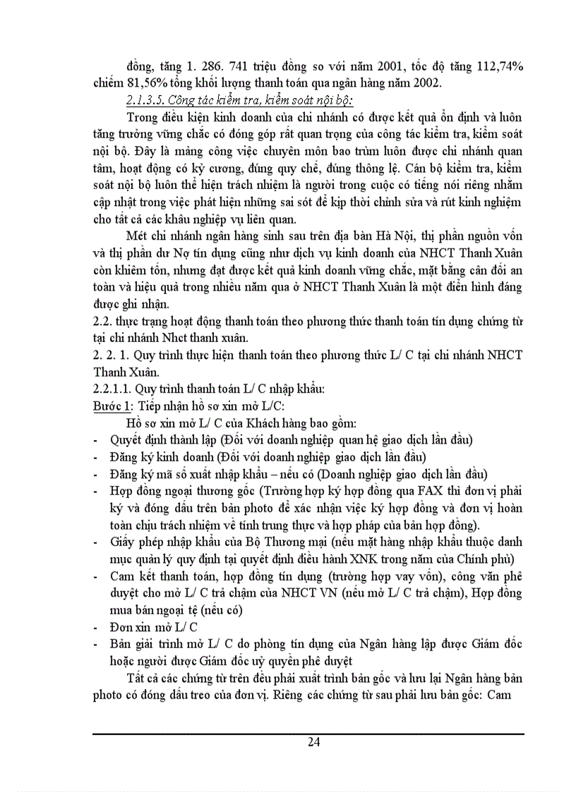 image for page Một số giải pháp nhằm hoàn thiện phương thức thanh toán tín dụng chứng từ tại Ngân hàng Công thương Thanh Xuân