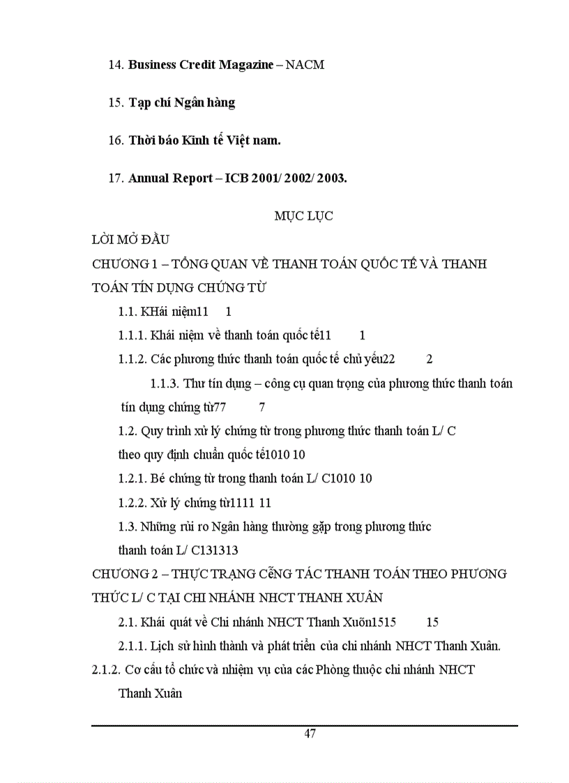 image for page Một số giải pháp nhằm hoàn thiện phương thức thanh toán tín dụng chứng từ tại Ngân hàng Công thương Thanh Xuân