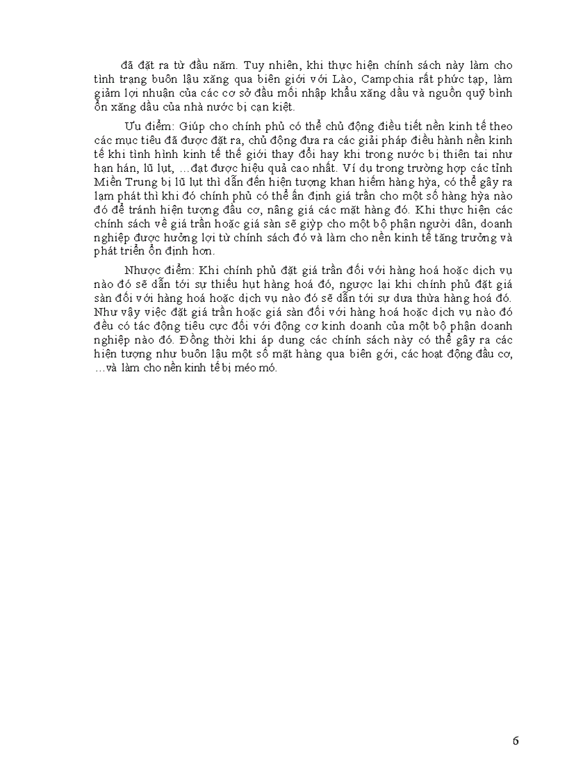 image for page Trình bày cơ chế hình thành giá và lượng cân bằng trong nền kinh tế thị trường. Tại sao chính phủ phải can thiệp bằng cách đặt giá trần và giá sàn đối với hàng hóa hoặc dịch vụ nào đó. Minh họa điều đó qua chính sách giá xăng trong thời gian qua Bình luận ưu, nhược điểm của chính sách đó