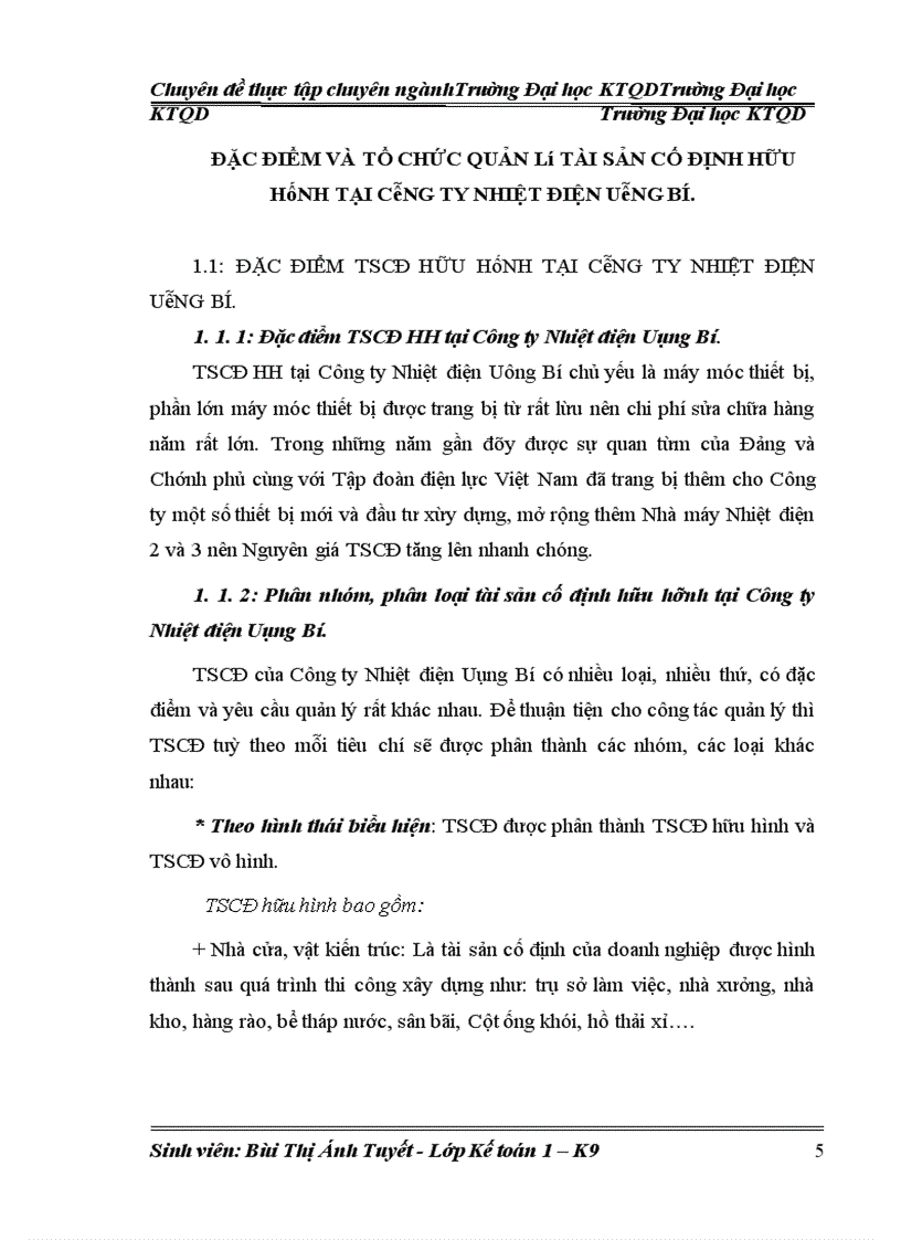 image for page Hoàn thiện kế toán tài sản cố định hữu hình tại công ty Nhiệt điện Uông Bí