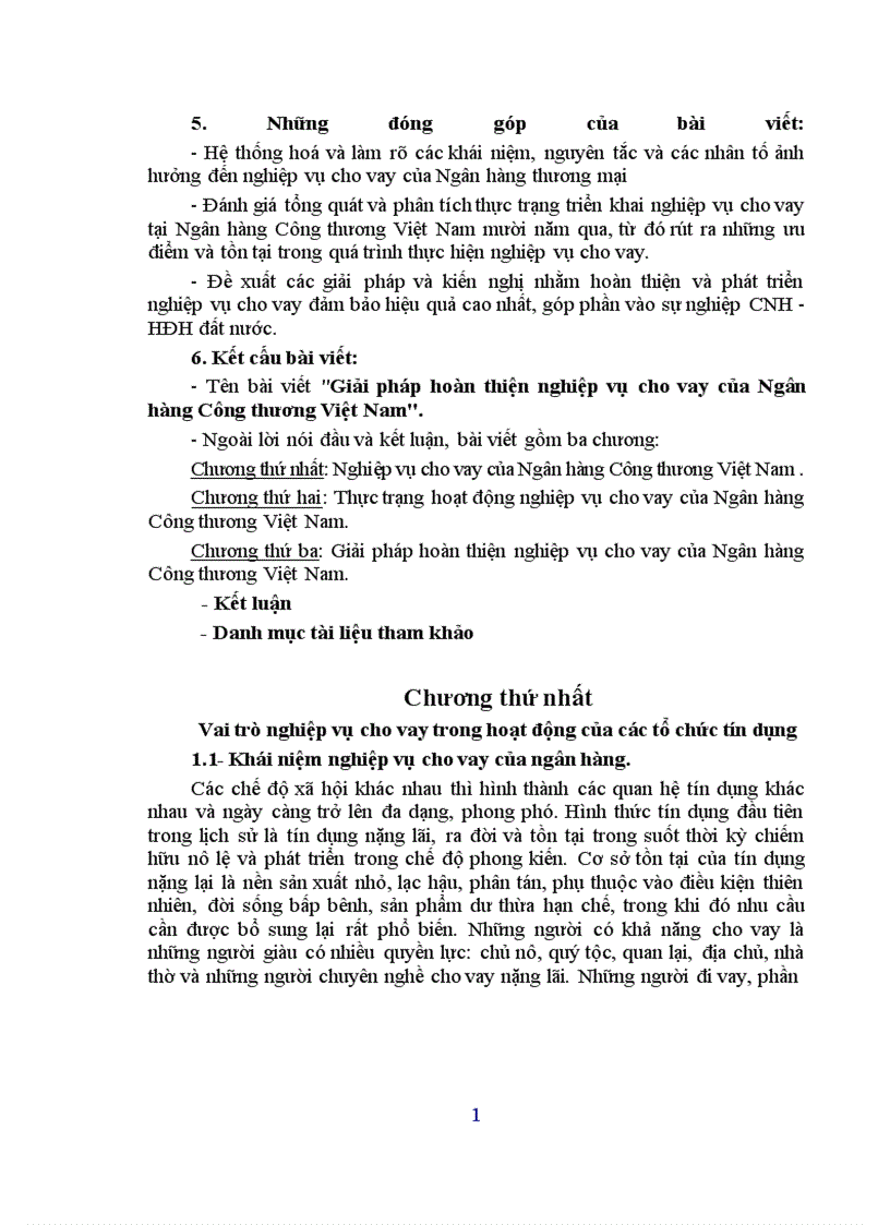 image for page Giải pháp hoàn thiện nghiệp vụ cho vay của Ngân hàng Công thương Việt Nam