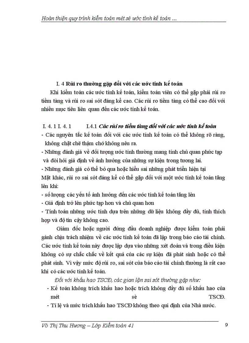 image for page Hoàn thiện qui trình kiểm toán một số ước tính kế toán trong kiểm toán báo cáo tài chính taị công ty AASC