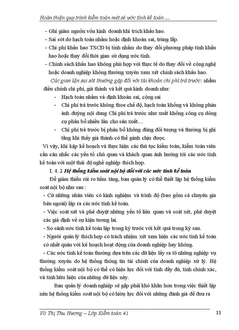 image for page Hoàn thiện qui trình kiểm toán một số ước tính kế toán trong kiểm toán báo cáo tài chính taị công ty AASC