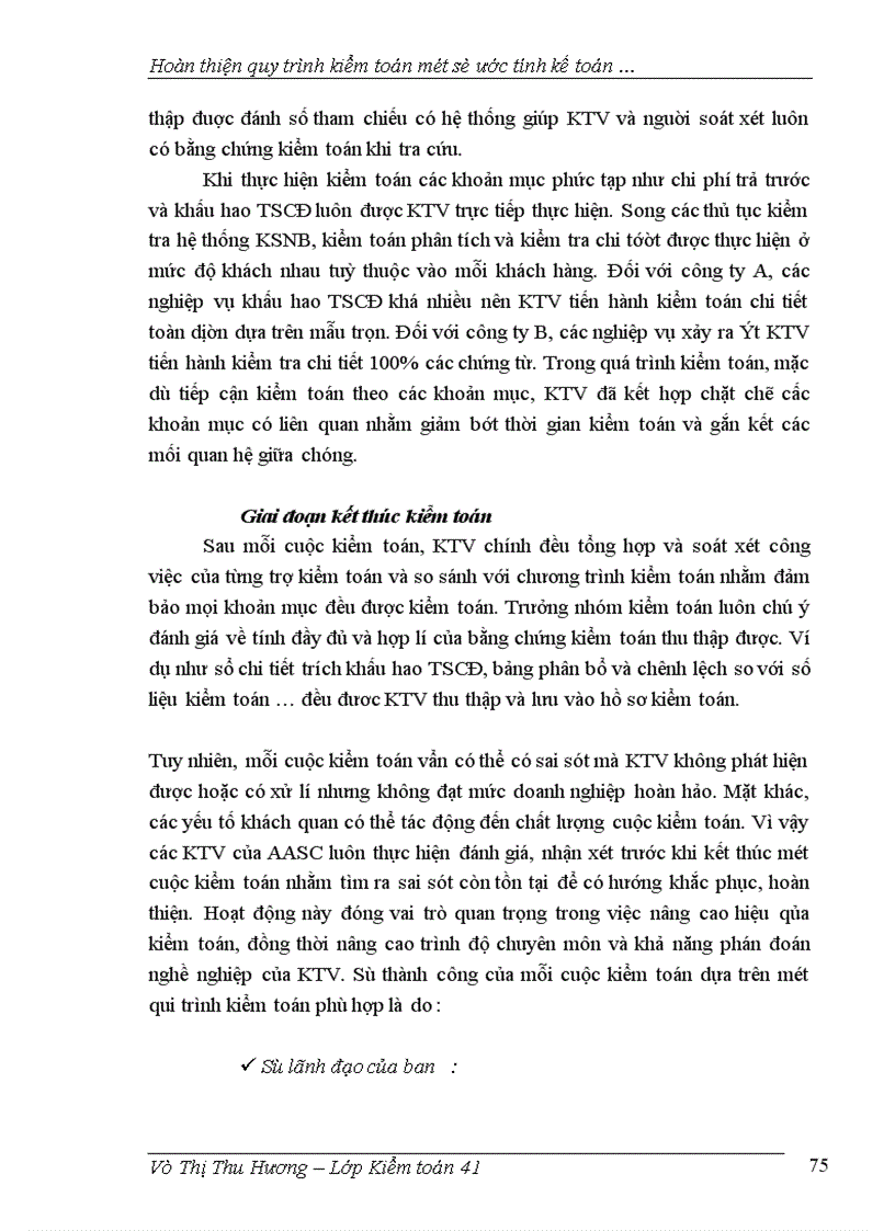 image for page Hoàn thiện qui trình kiểm toán một số ước tính kế toán trong kiểm toán báo cáo tài chính taị công ty AASC