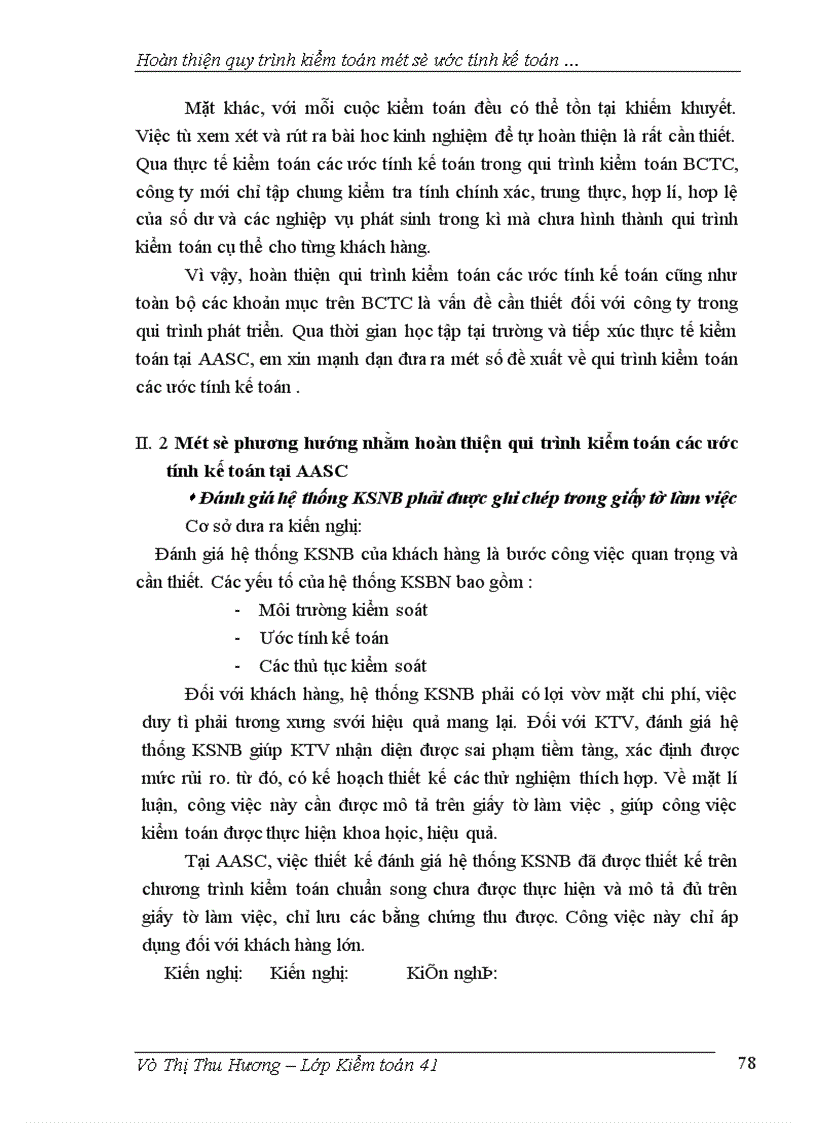 image for page Hoàn thiện qui trình kiểm toán một số ước tính kế toán trong kiểm toán báo cáo tài chính taị công ty AASC