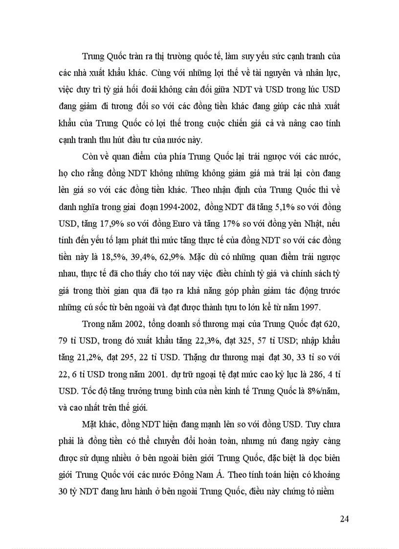 image for page Chính sách tỷ giá của Trung Quốc và tác động của nó tới thương mại Trung Quốc và một số nước