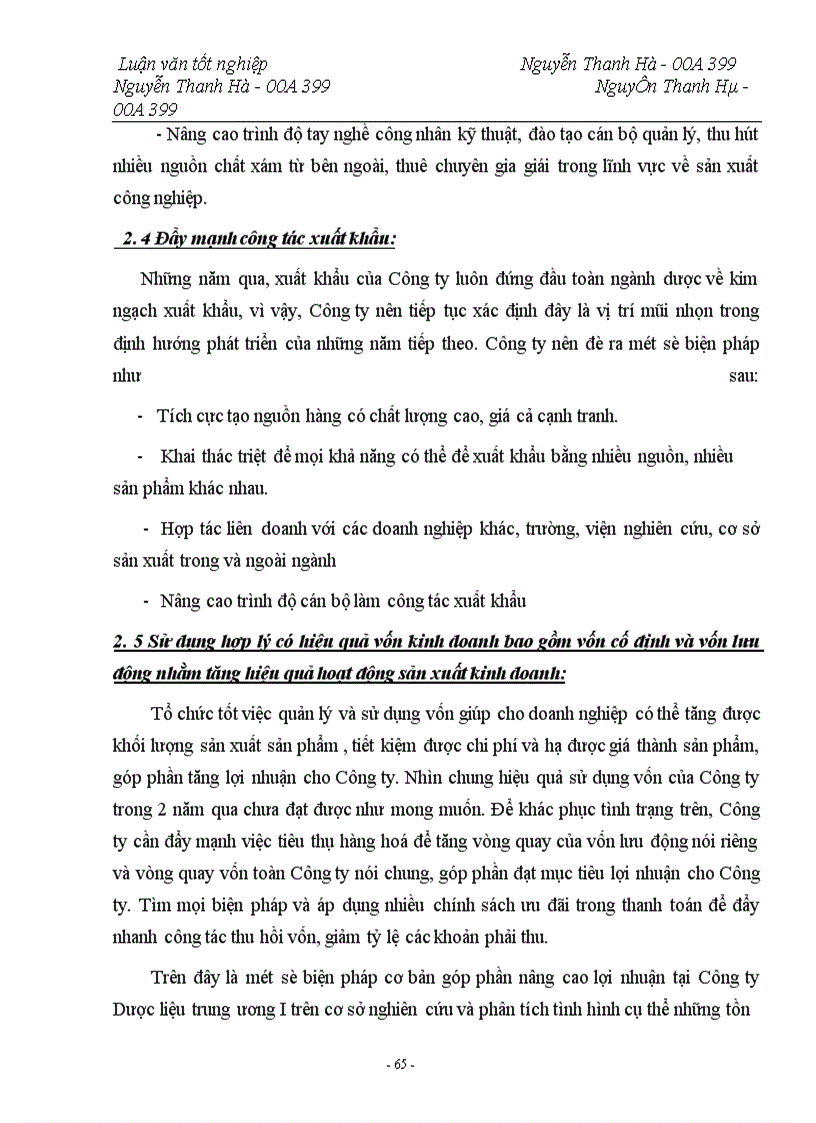 image for page Lợi nhuận và một số biện pháp tài chính nhằm tăng lợi nhuận tại Công ty Dược Liệu TW I