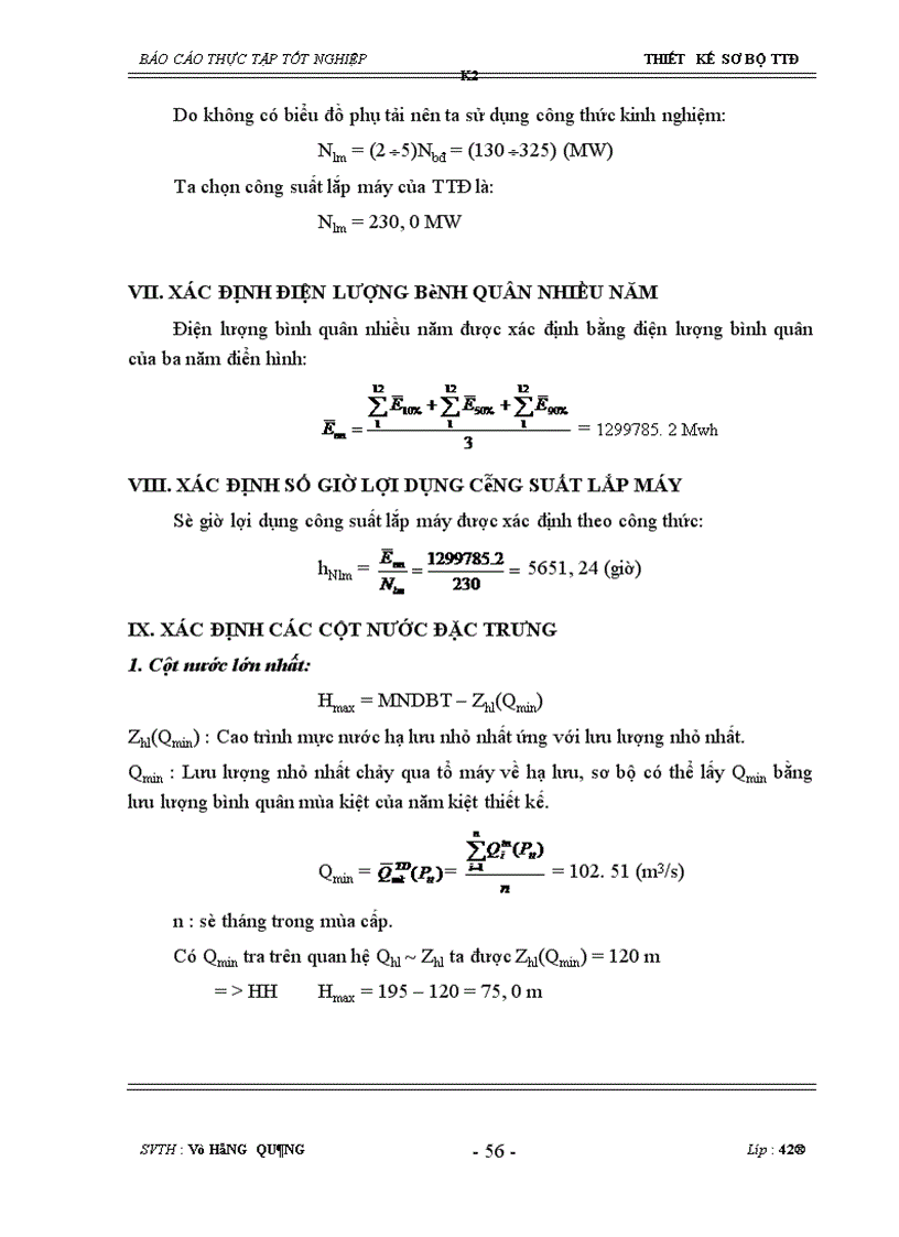 image for page Thiết kế sơ bộ trạm thuỷ điện k2