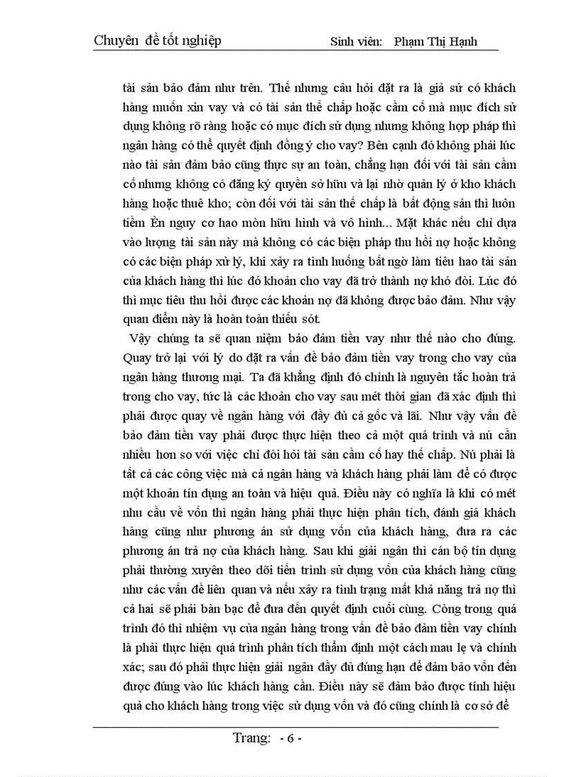 image for page Một số vấn đề về bảo đảm tiền vay trong cho vay của ngân hàng thương mại , nghiên cứư tại chi nhánh ngân hàng công thương Thanh Xuân.