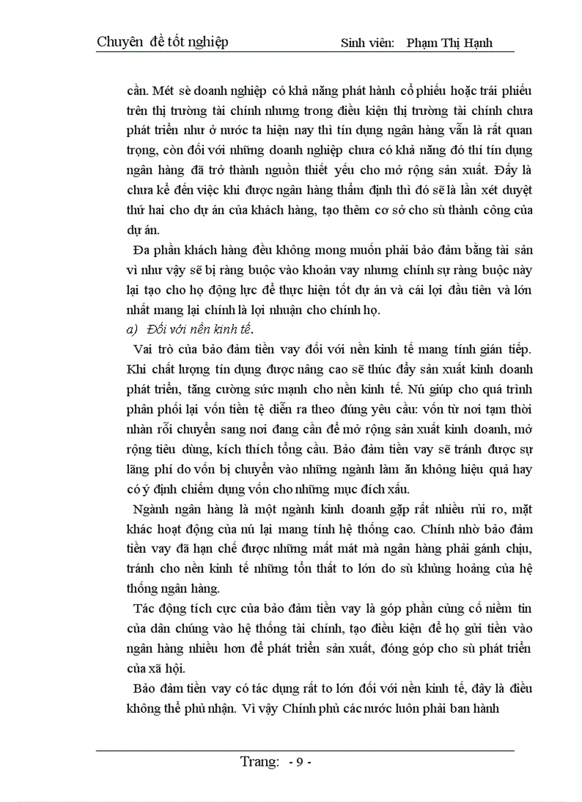 image for page Một số vấn đề về bảo đảm tiền vay trong cho vay của ngân hàng thương mại , nghiên cứư tại chi nhánh ngân hàng công thương Thanh Xuân.