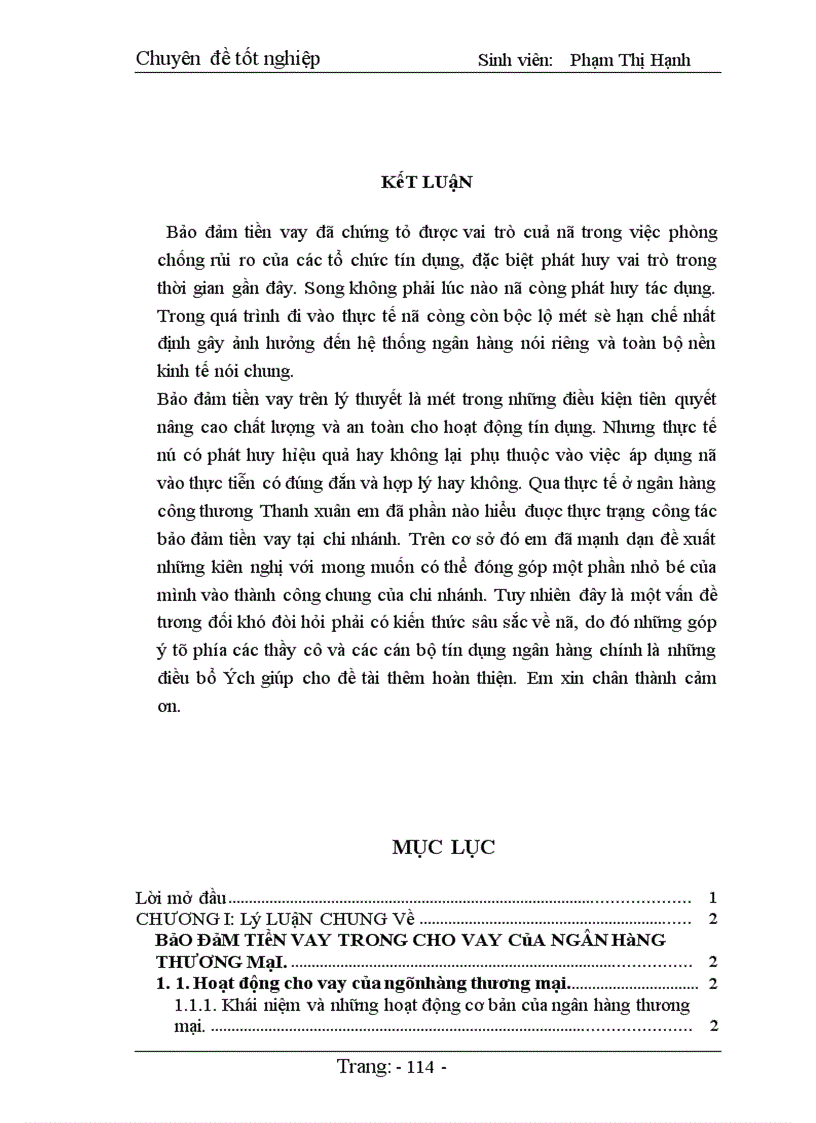 image for page Một số vấn đề về bảo đảm tiền vay trong cho vay của ngân hàng thương mại , nghiên cứư tại chi nhánh ngân hàng công thương Thanh Xuân.