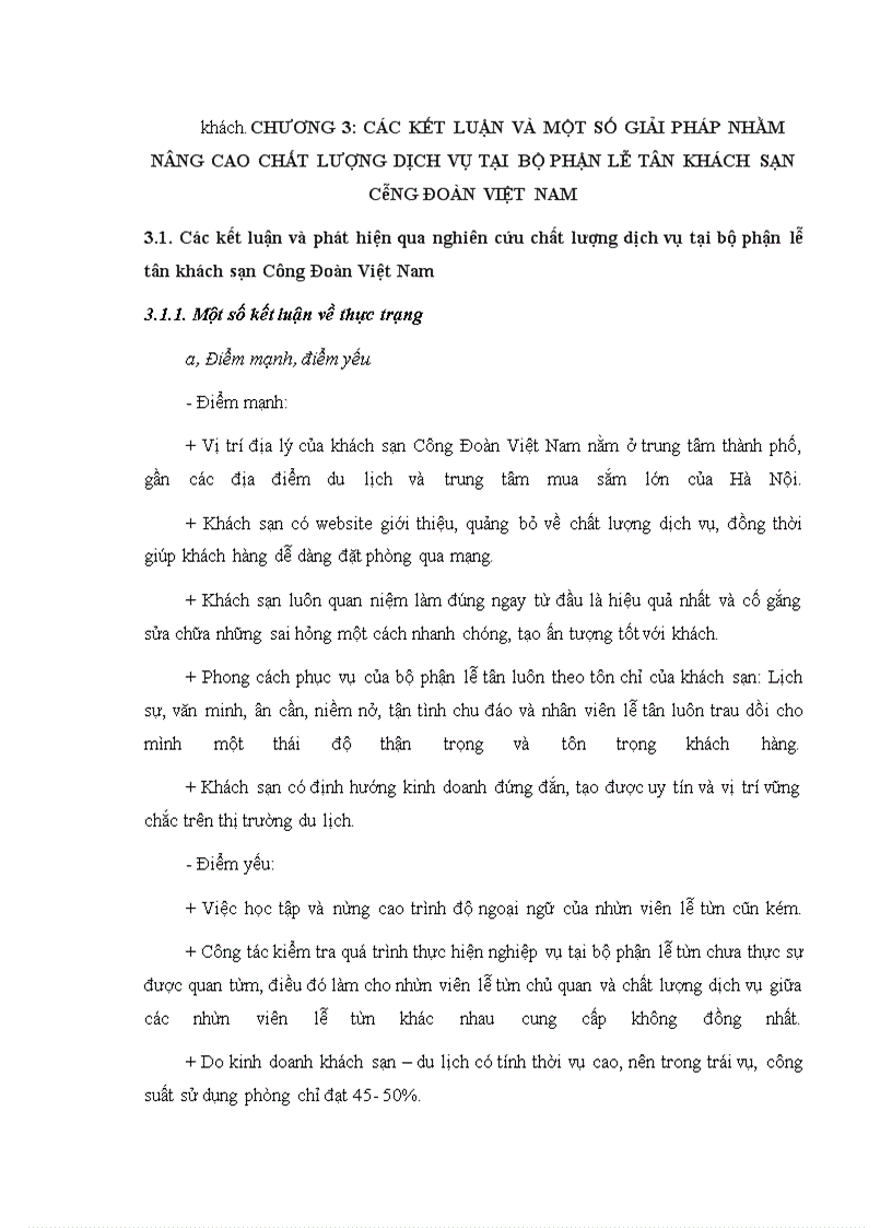 image for page Giải pháp nâng cao chất lượng dịch vụ tại bộ phận lễ tân khách sạn Công Đoàn Việt Nam