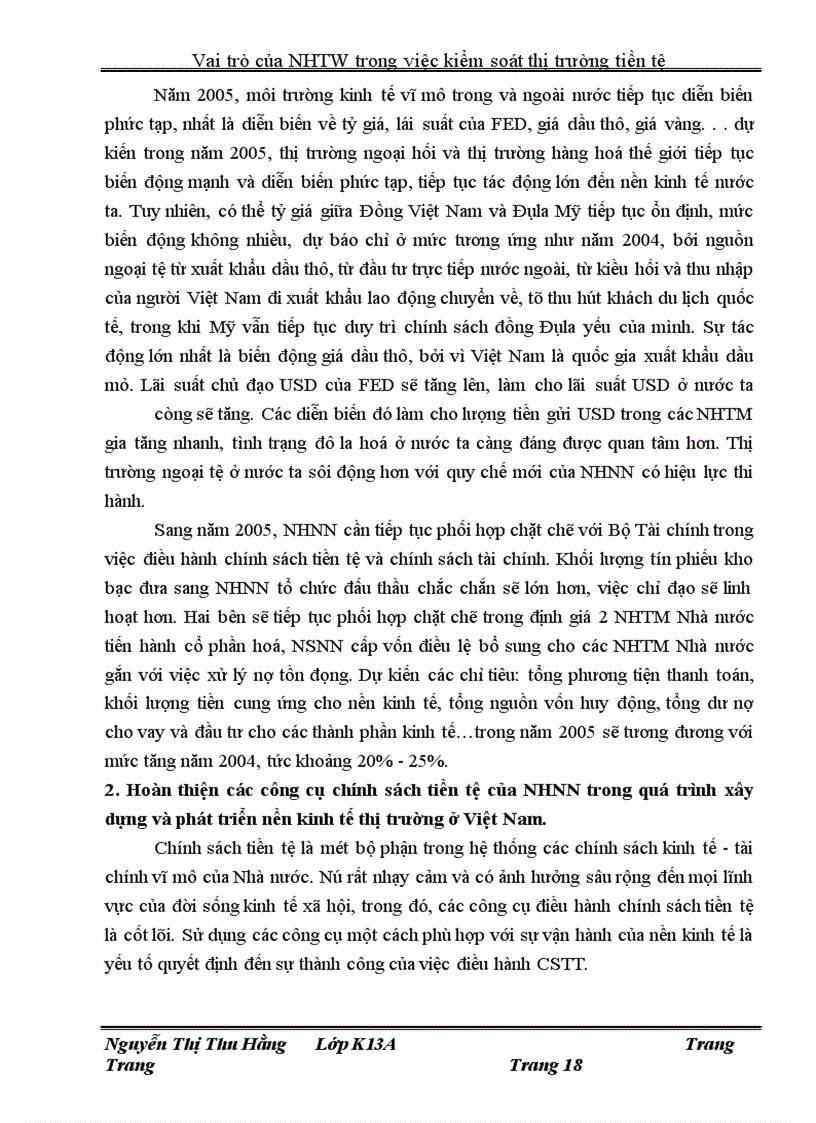 image for page Vai trò của NHTW trong việc kiểm soát thị trường tiền tệ