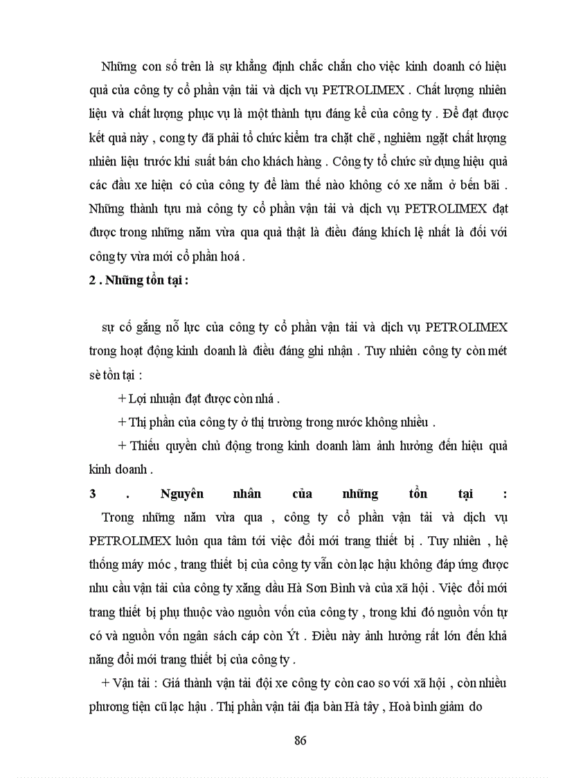 image for page Hiệu quả kinh doanh ở công ty cổ phần vận tải và dịch vụ PETROLIMEX