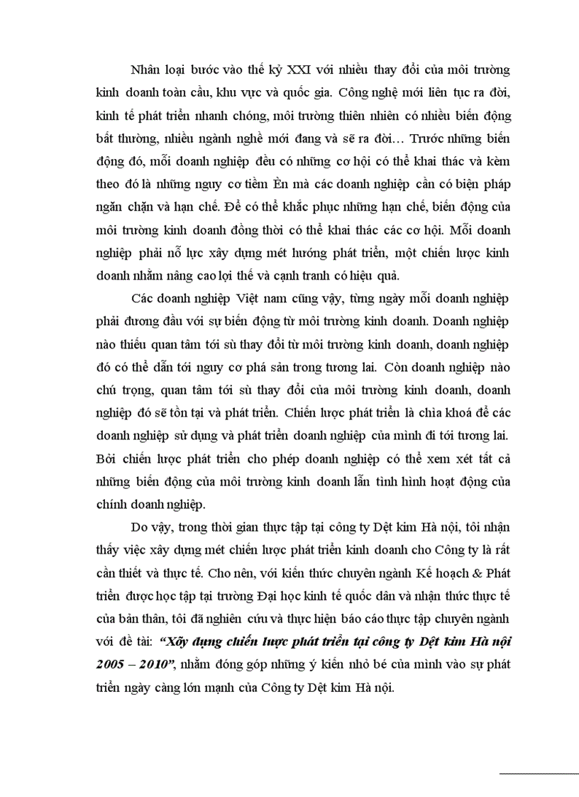 image for page Xây dựng chiến lược phát triển tại công ty Dệt kim Hà nội 2005 – 2010