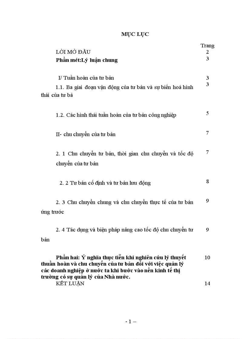 image for page Ýnghĩa thực tiễn khi nghiên cứu lý thuyết thuần hoàn và chu chuyển của tư bản đối với việc quản lý các doanh nghiệp ở nước ta khi bước vào nền kinh tế thị trường có sự quản lý của Nhà nước.