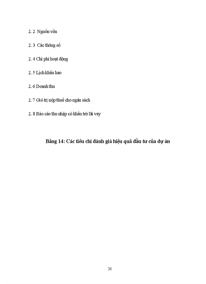 image for page Phân tích hiệu quả đầu tư của dự án