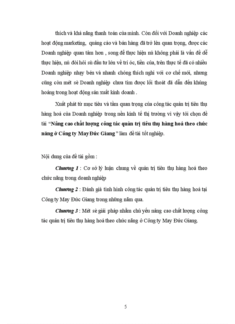 image for page Nâng cao chất lượng công tác quản trị tiêu thụ hàng hoá theo chức năng ở Công ty May Đức Giang