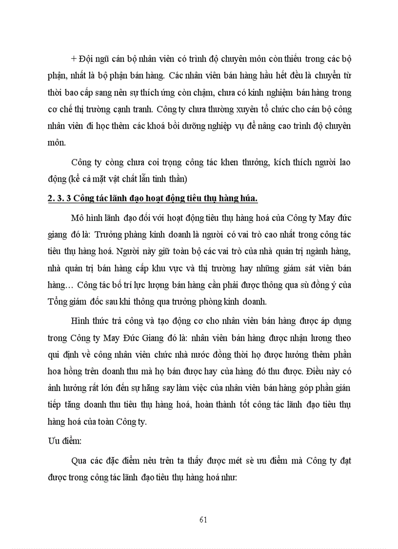 image for page Nâng cao chất lượng công tác quản trị tiêu thụ hàng hoá theo chức năng ở Công ty May Đức Giang