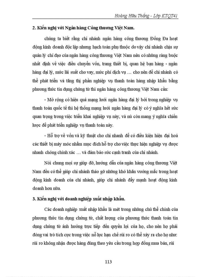 image for page Giải pháp phát triển nghiệp vụ thanh toán hàng nhập khẩu bằng phương thức tín dụng chứng từ tại Ngân hàng Công thương Đống Đa