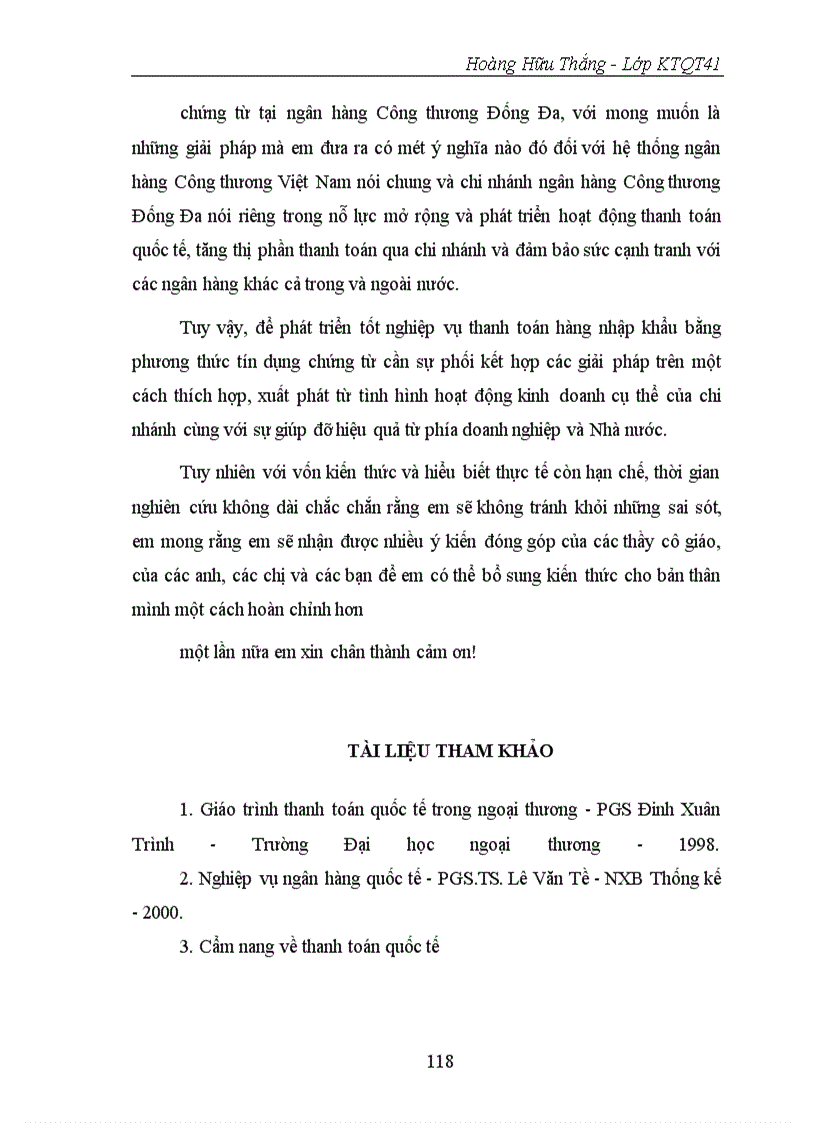 image for page Giải pháp phát triển nghiệp vụ thanh toán hàng nhập khẩu bằng phương thức tín dụng chứng từ tại Ngân hàng Công thương Đống Đa