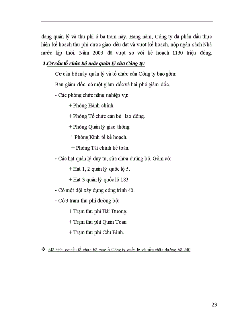 image for page Tình hình quản lý và sử dụng vốn tại Công ty quản lý và sửa chữa đường bộ 240