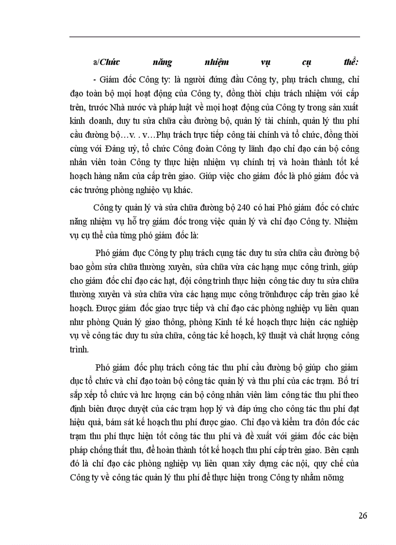 image for page Tình hình quản lý và sử dụng vốn tại Công ty quản lý và sửa chữa đường bộ 240