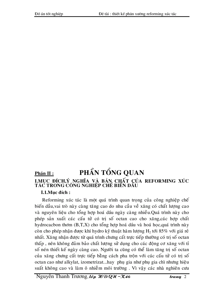image for page Đề tài : thiết kế phân xưởng reforming xúc tác
