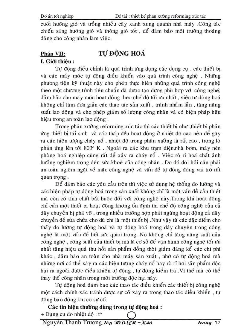 image for page Đề tài : thiết kế phân xưởng reforming xúc tác