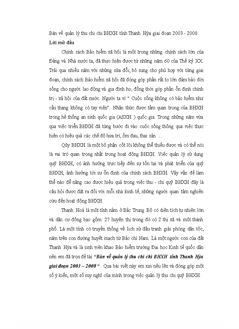 image for page Bàn về quản lý thu chi chi BHXH tỉnh Thanh Hóa giai đoạn 2003 – 2008