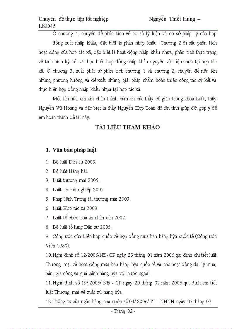 image for page Thực tiễn ký kết và thực hiện hợp đồng nhập khẩu nguyên vật liệu nhựa tại hợp tác xã Công nghiệp Quyết Tiến