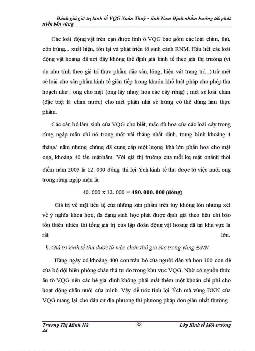 image for page Đánh giá giá trị kinh tế của Vườn quốc gia Xuân Thủy – tỉnh Nam Định nhằm hướng tới phát triển bền vững