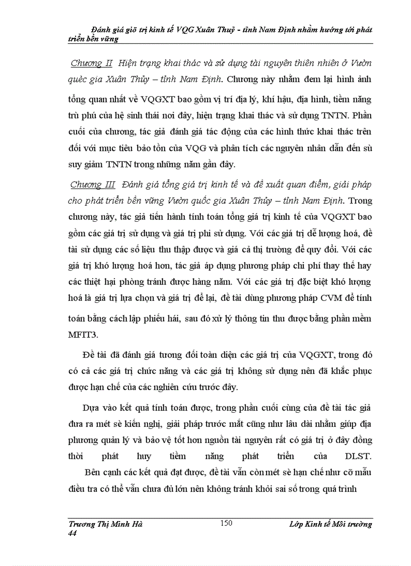 image for page Đánh giá giá trị kinh tế của Vườn quốc gia Xuân Thủy – tỉnh Nam Định nhằm hướng tới phát triển bền vững