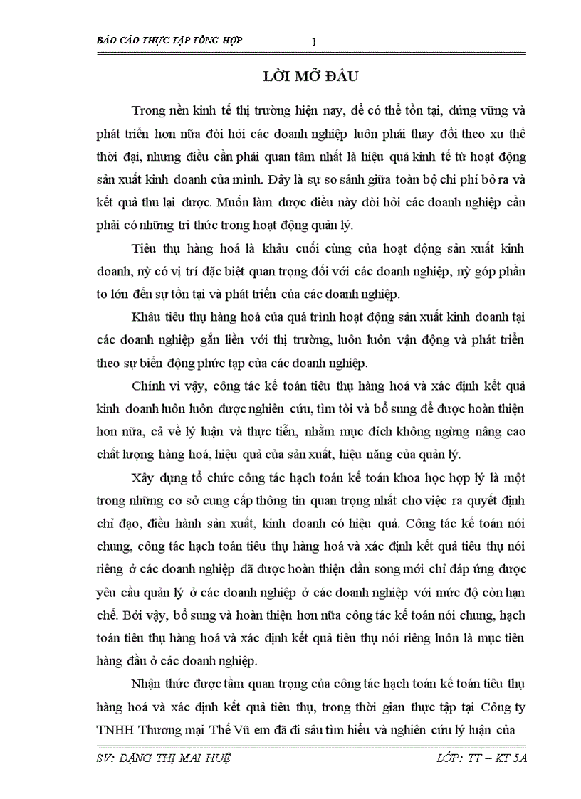 image for page Hoàn thiện công tác kế toán tiêu thụ hàng hoá và xác định kết quả tiêu thụ tại Công ty TNHH Thương mại Thế Vũ