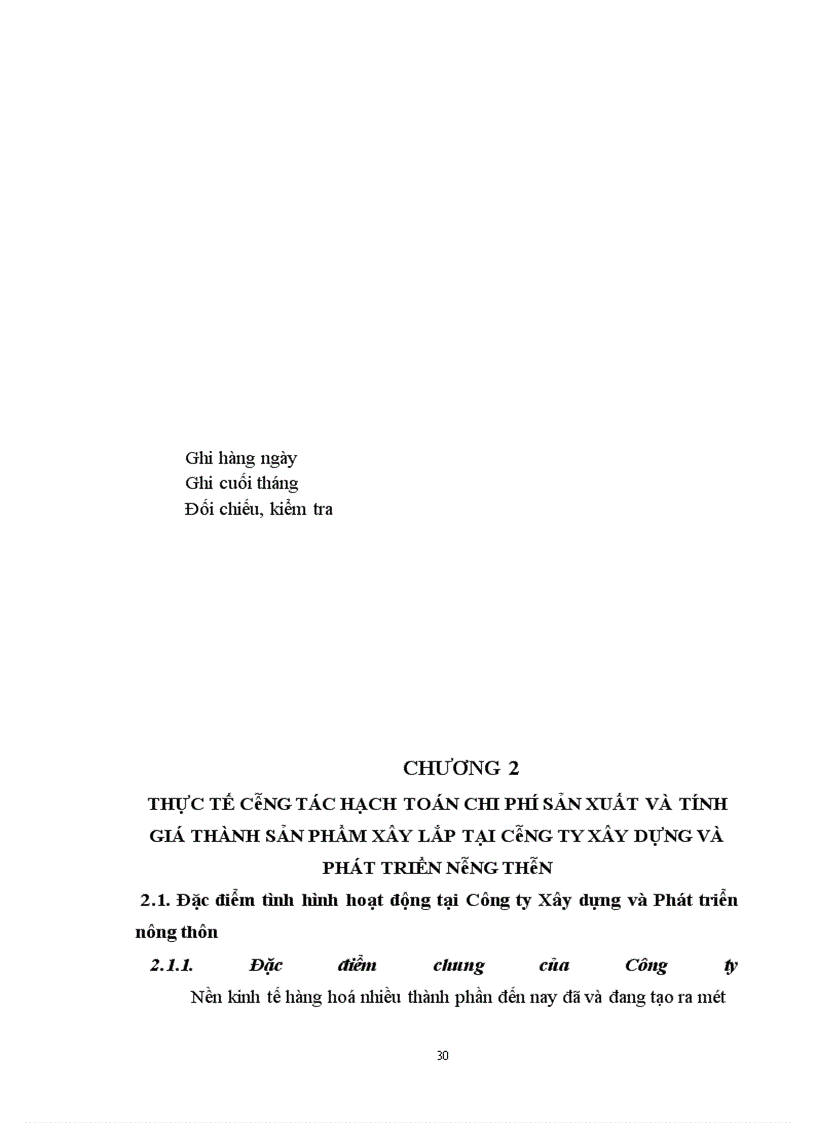 image for page Hoàn thiện công tác hạch toán chi phí sản xuất và tính giá thành sản phẩm xây lắp tại Công ty Xây dựng và Phát triển nông thôn